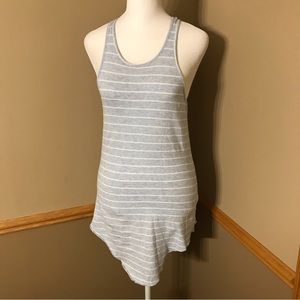 Frank & Eileen Tee Lab Gray White 100% Cotton Sleeveless Tunic Tank Top Size XS